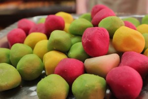 Colored Laddu at Budha Halwai