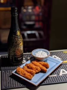 fish fingers at at Sula vineyards